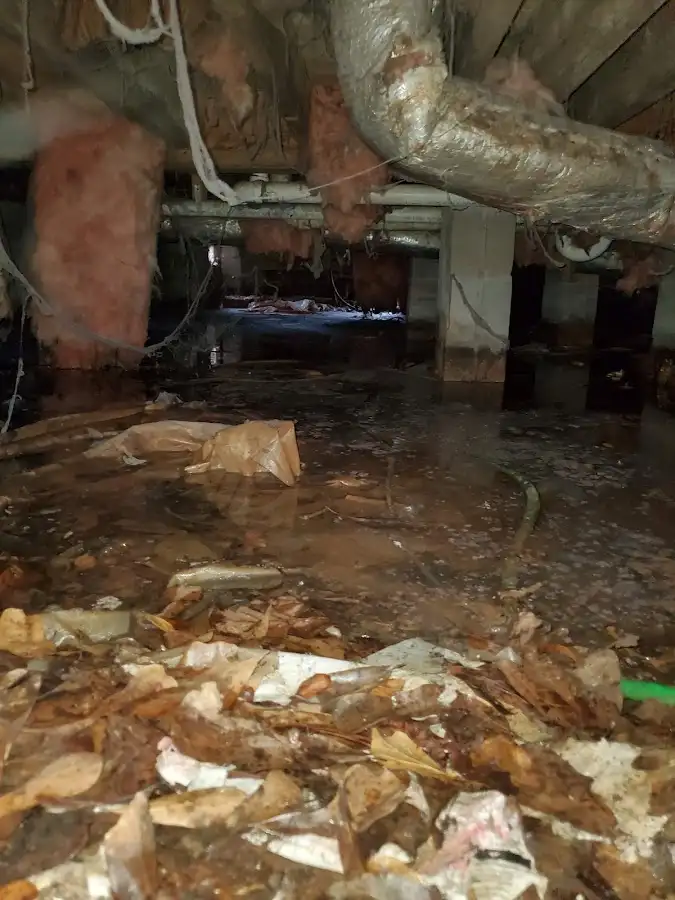 Crawl space flood assessment for Commercial Water Damage Restoration in Cromwell